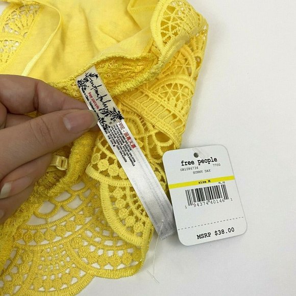 Free People Intimately Sunrise to Sunset Bra Longline Bralette Sunny Day Size M - Picture 3 of 10